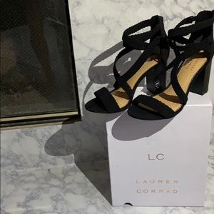 LC Lauren Conrad Aventurine high heel sandals.
